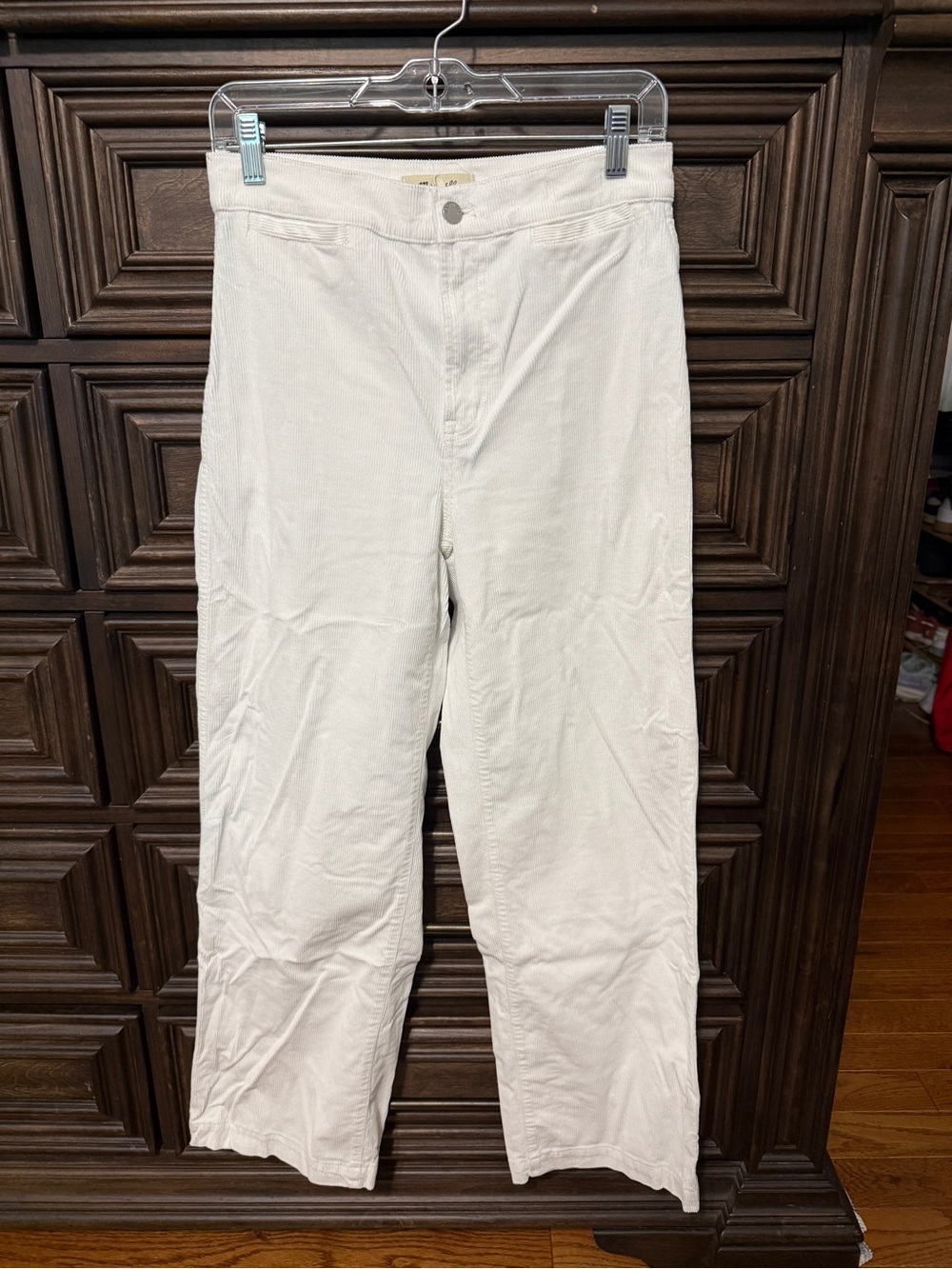 Madewell White Corduroy Wide-Leg Pants